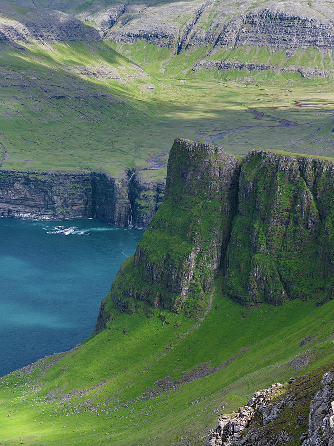 Mountains Of Vagar, Denmark, Faroe Photograph By Martin Zwick - Fine 