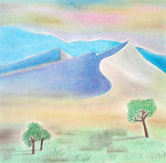 easy soft pastel landscape