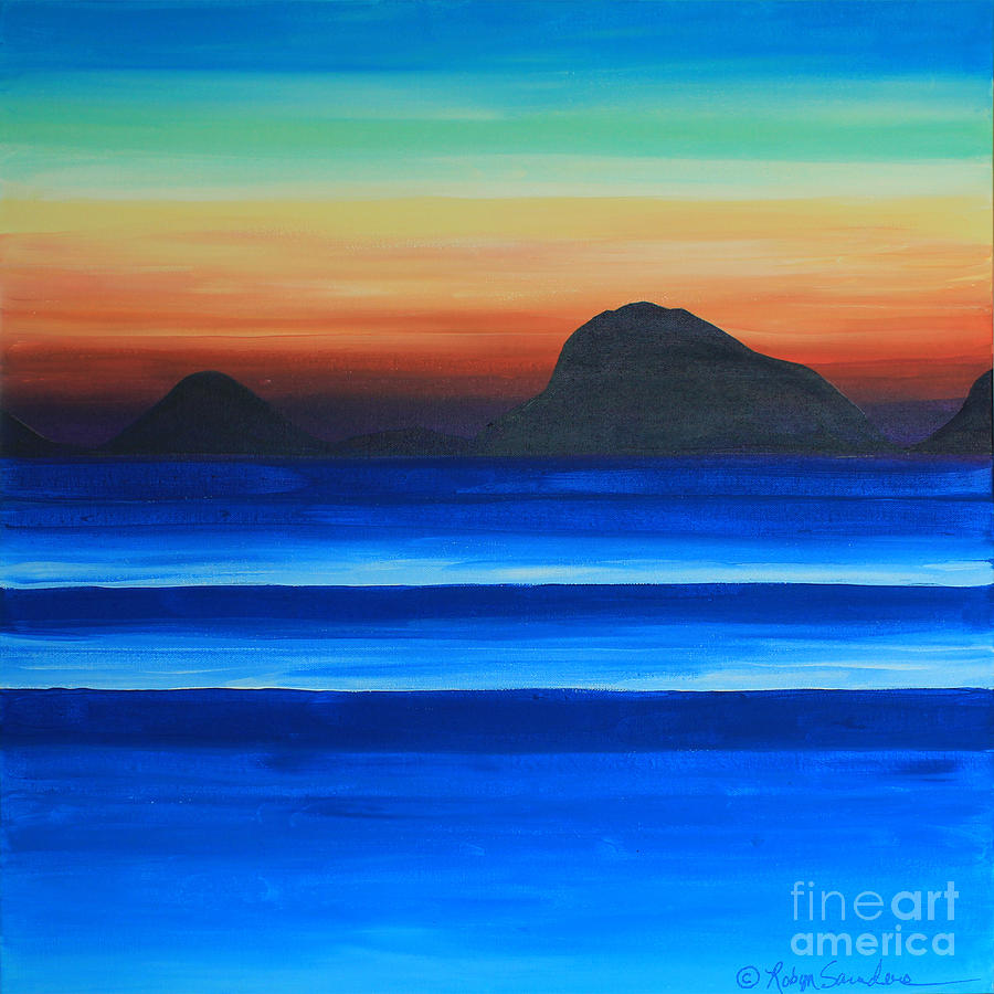 Island Sunset at Sea  Painting by Robyn Saunders