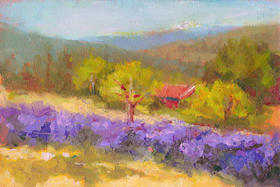 Mountainside Lavender   Painting by Talya Johnson