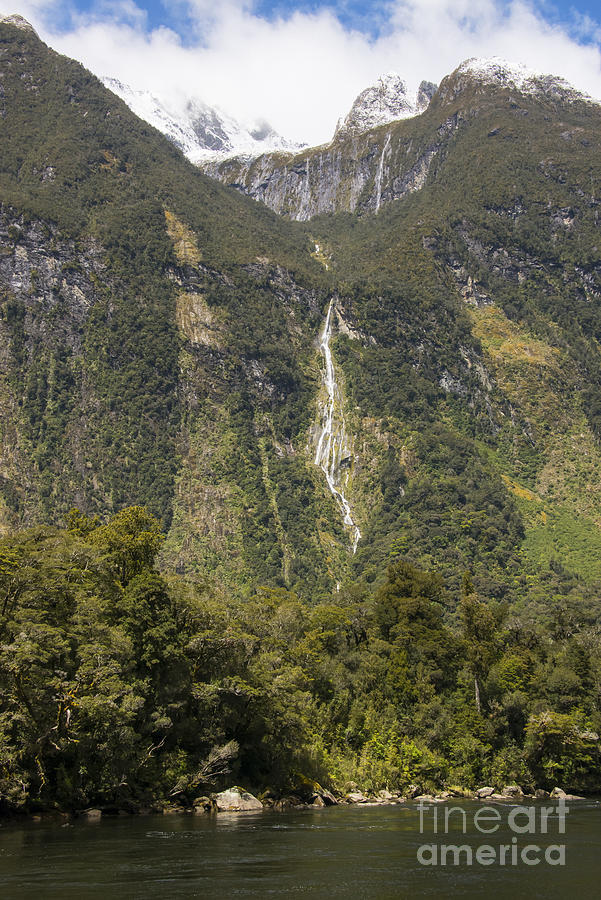 Milford Sound Mountainside Waterfall One Photograph by Bob Phillips