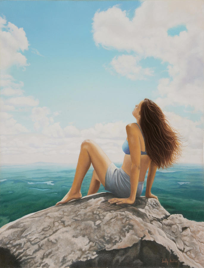 Mountaintop Meditation Painting by Holly Kallie