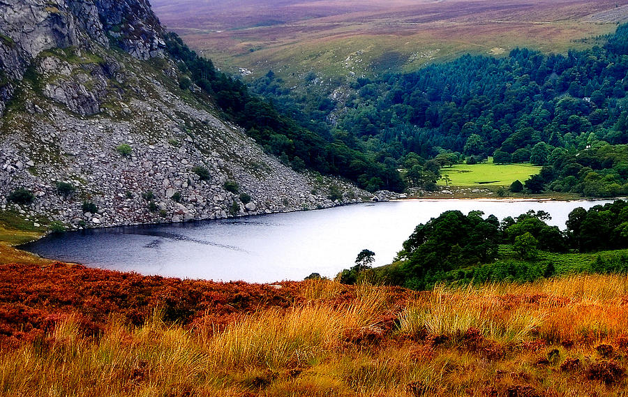 Mountainy Sapphire. Lough Tay. Ireland Photograph by Jenny Rainbow