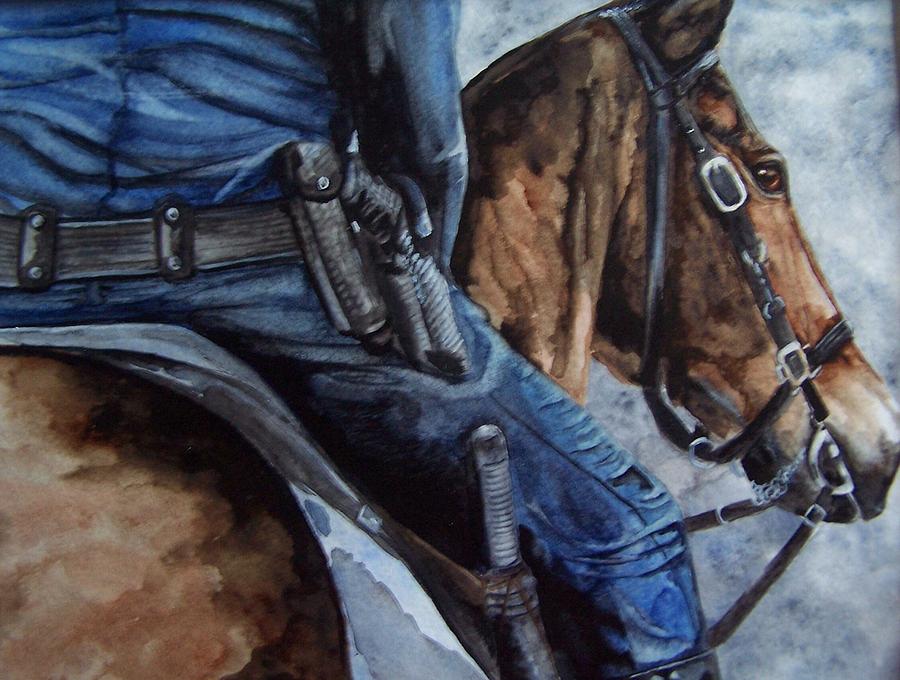Mounted Patrol Painting by Kathy Laughlin