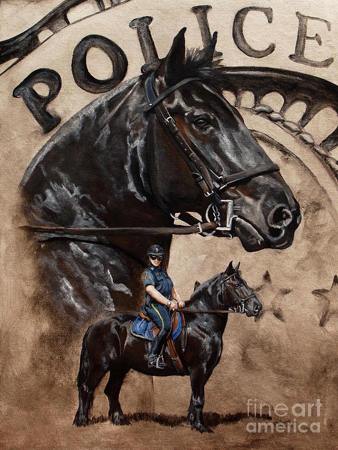 Mounted Patrol Painting by Pat DeLong