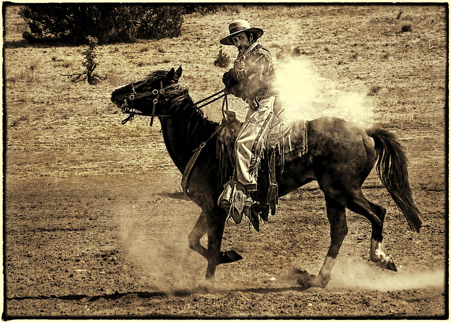 Mounted Shooting Photograph by Priscilla Burgers