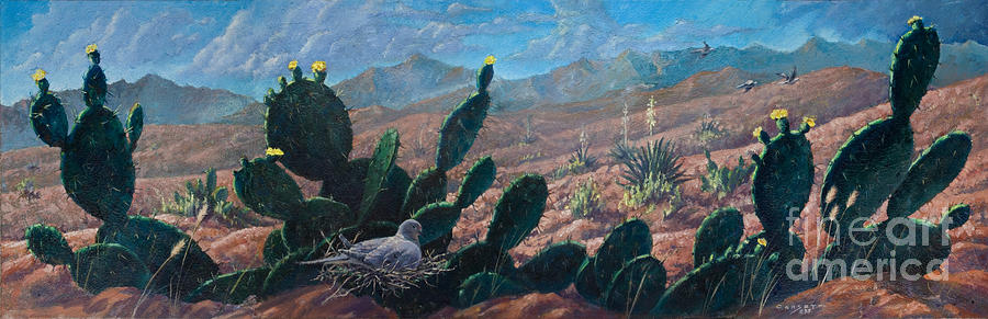 Mourning Dove Desert Sands Painting by Robert Corsetti