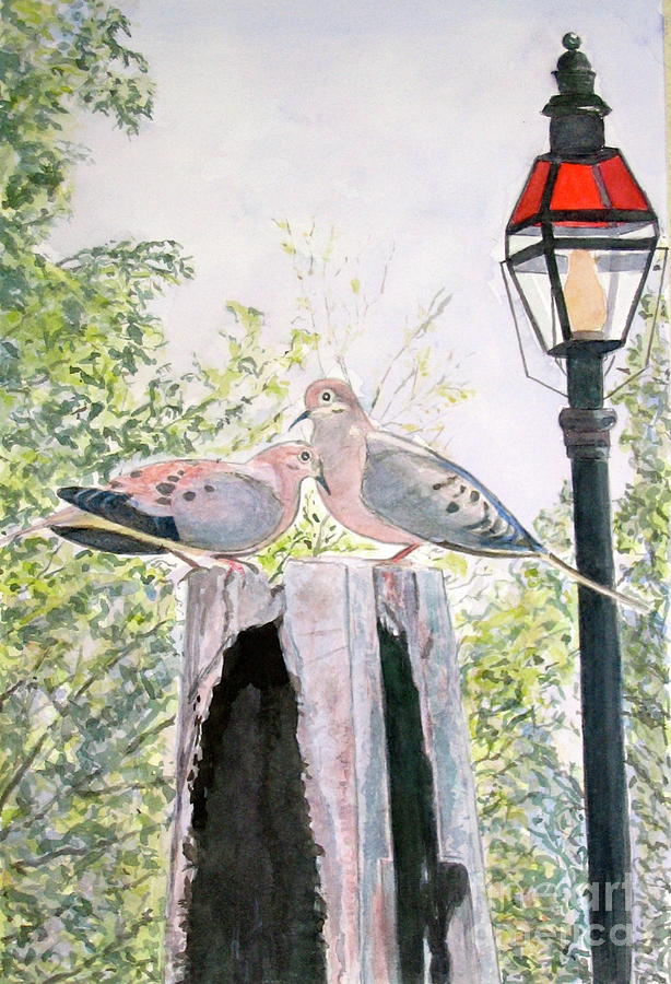 Mourning Doves Painting by Carol Flagg
