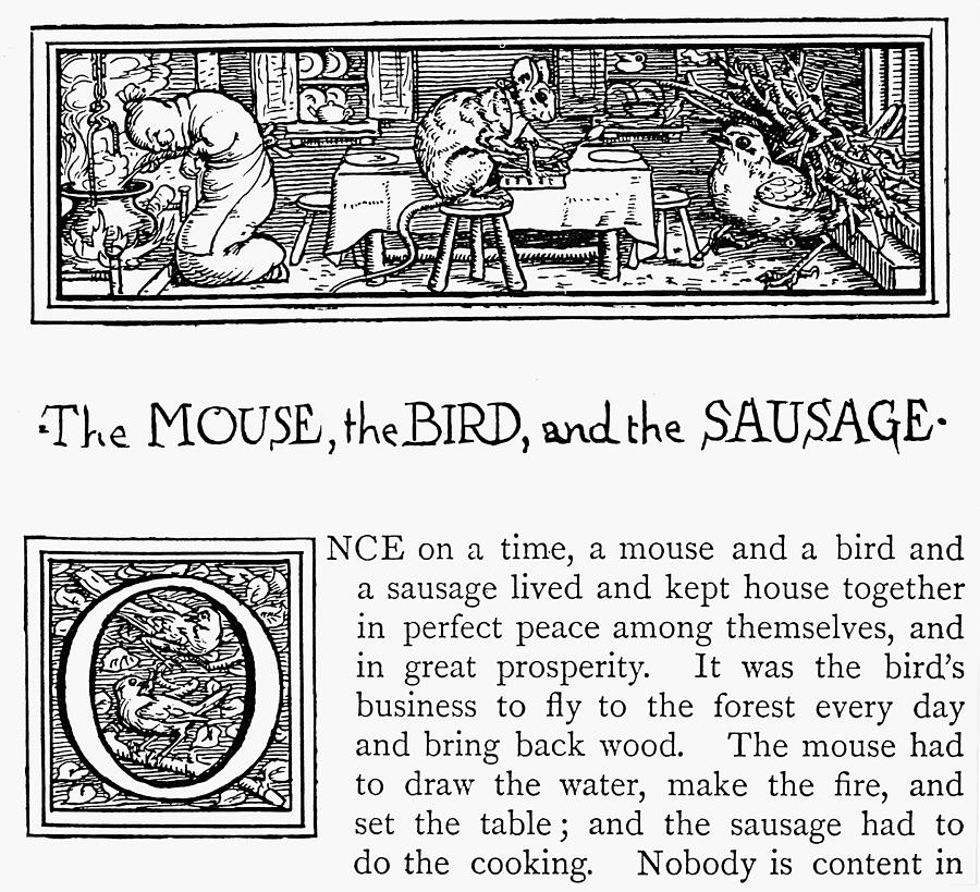 Mouse, Bird And Sausage Drawing by Granger
