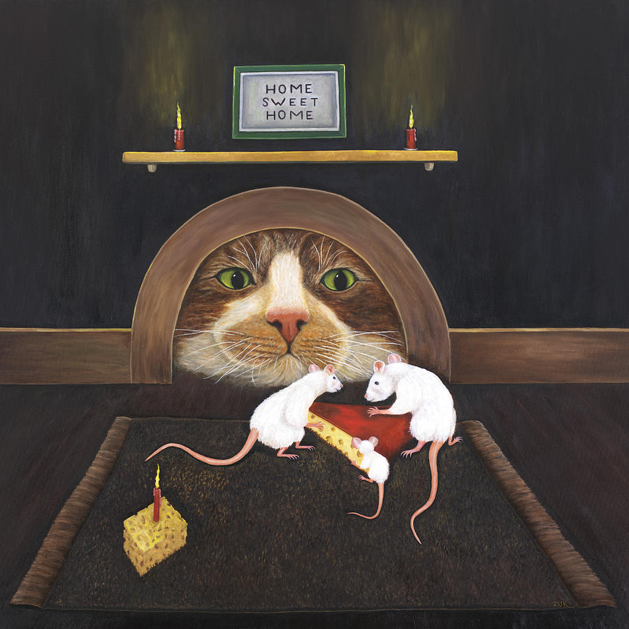 Mouse House Painting by Karen Zuk Rosenblatt