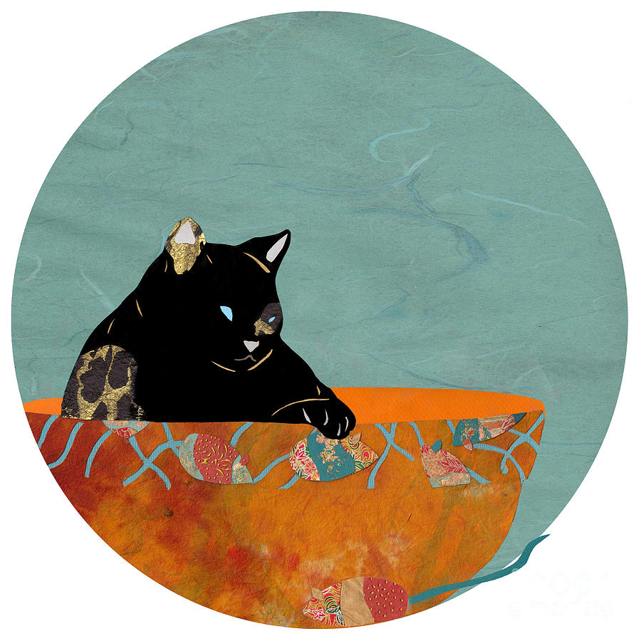 Mouse Mixed Media - Mouse Tails with Black Cat by Mary Atchison