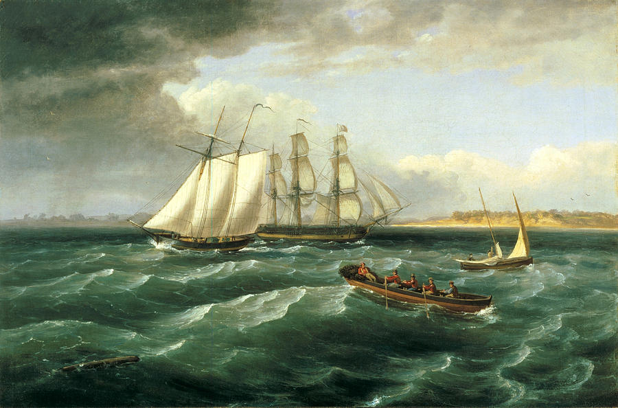 Thomas Birch Painting - Mouth of the Delaware by Thomas Birch
