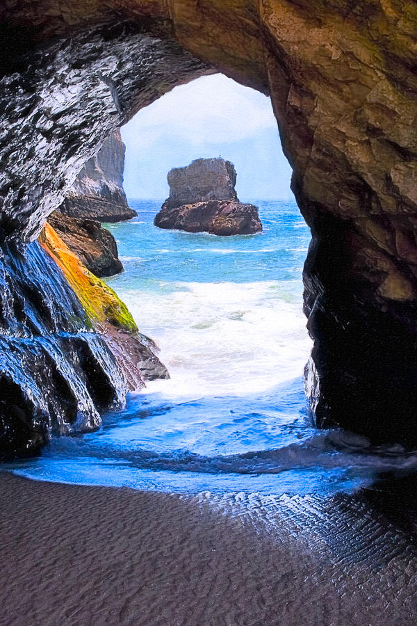 Mouth Of The Magicians Cave - California Coast Photograph by Mark E