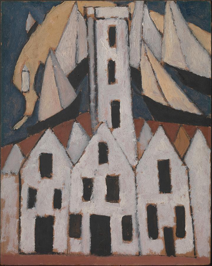 Marsden Hartley Painting - Movement No. 5, Provincetown Houses by Marsden Hartley