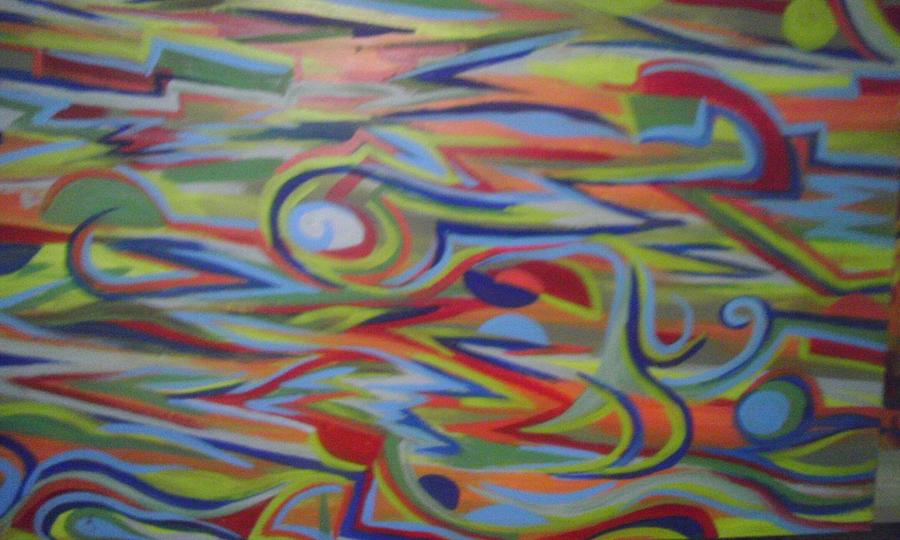 Movement With Zig Zags Painting By Cepada Cloud Fine Art America