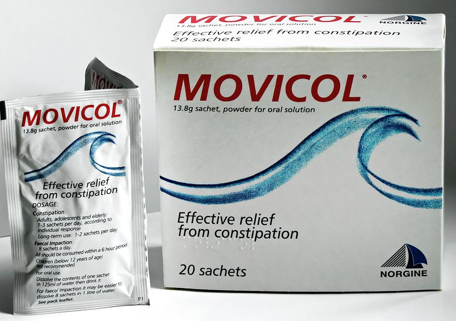 Movicol Powder Sachet And Packaging Photograph by Ian Gowland/science Photo Library