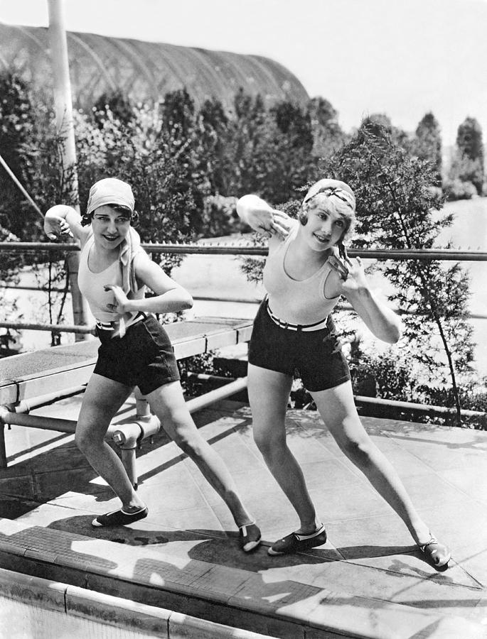 Hollywood Photograph - Movie Stars Exercising by Underwood Archives