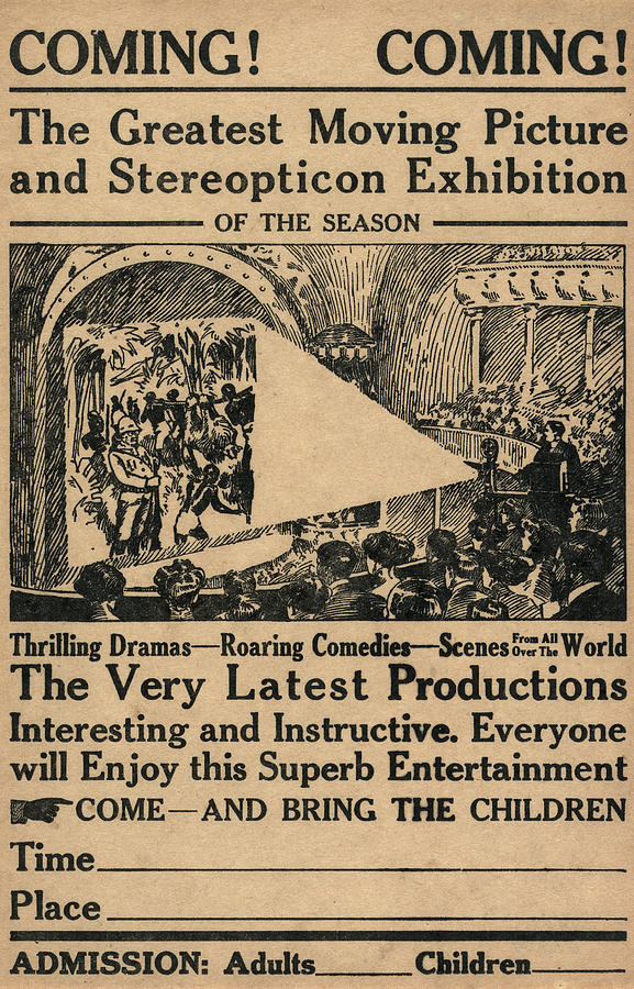 1909 Painting - Movie Theater, C1909 by Granger 1909 Painting - Movie Theater, C1909 by Granger