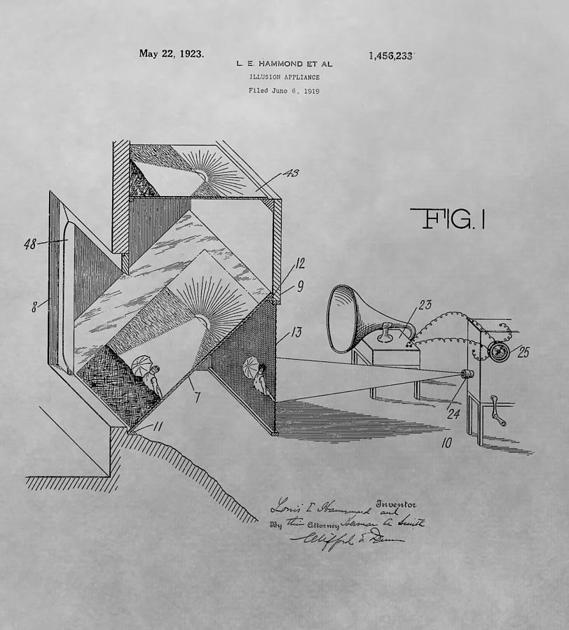 Movie Theater Patent Drawing Drawing by Dan Sproul