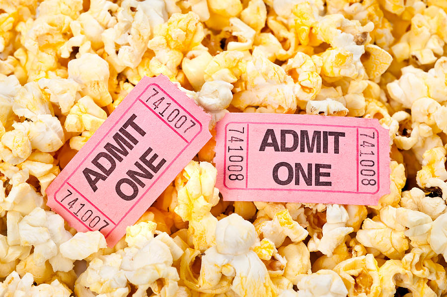 Popcorn Photograph - Movie tickets and popcorn by Joe Belanger