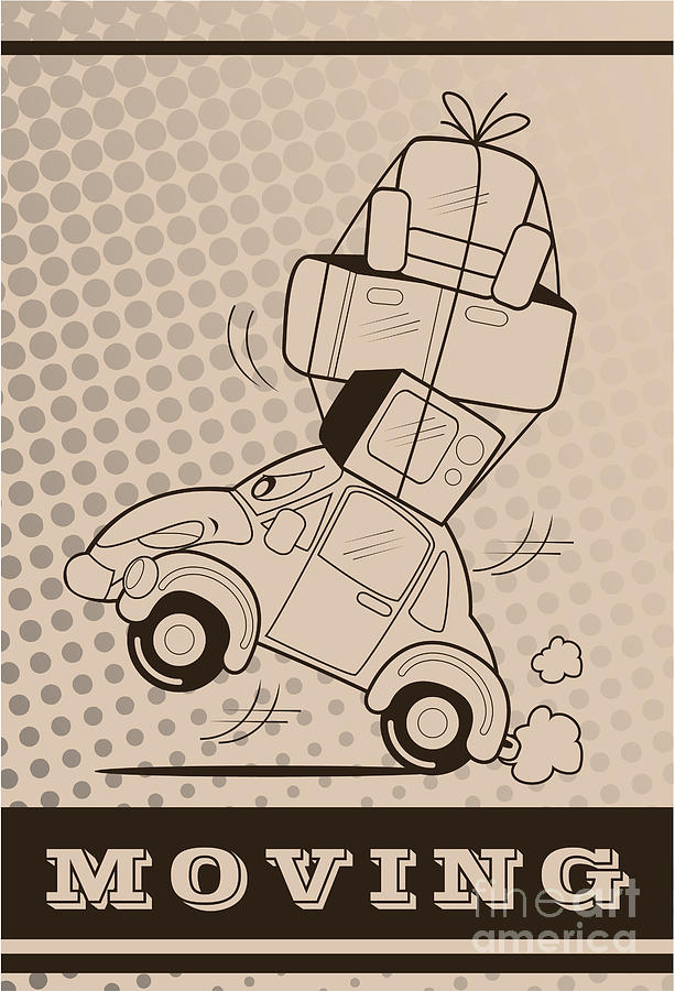 Symbol Digital Art - Moving Car by Fun Way Illustration Symbol Digital Art - Moving Car by Fun Way Illustration