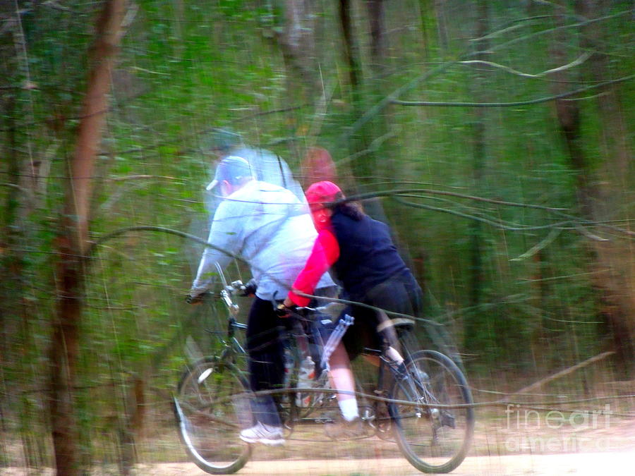 Moving Fast on a Bicycle Built for Two Photograph by Renee Trenholm