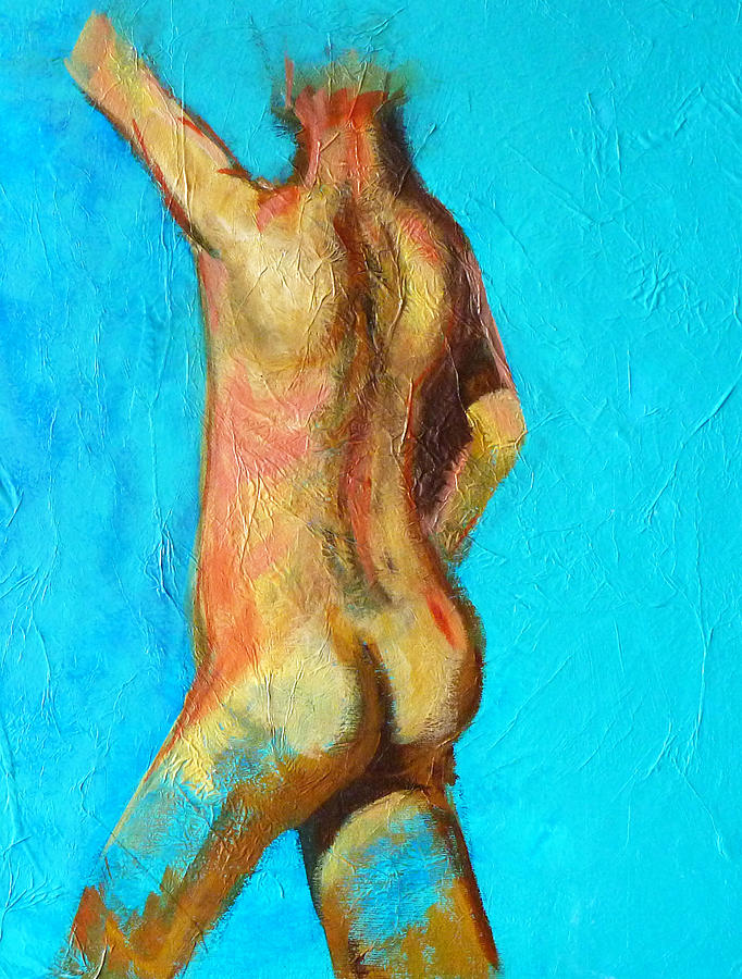 Nude Male Painting - Moving Forward by Nancy Merkle