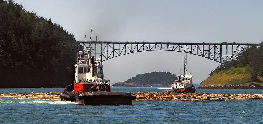 Bridge Photograph - Moving the Logs by Rick Lawler Bridge Photograph - Moving the Logs by Rick Lawler