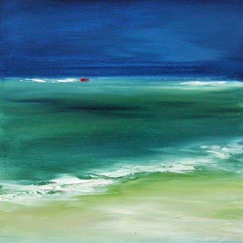 Beach Painting - Moving Tide by Fiona Jack   