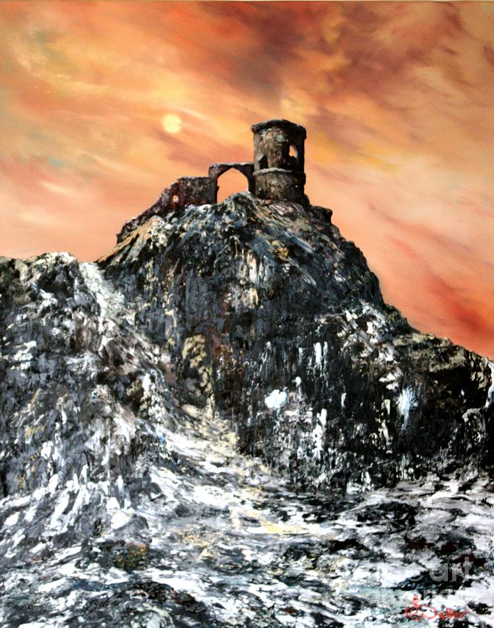 Mow Cop Castle Staffordshire #1 Painting by Jean Walker
