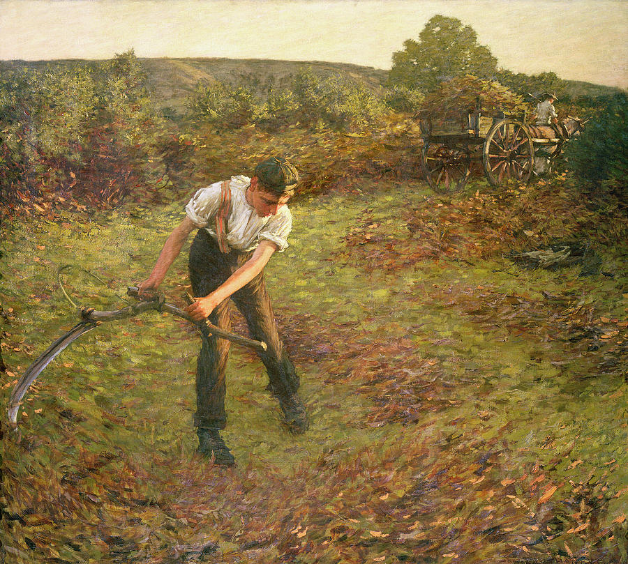 Mowing Bracken Painting by Henry Herbert La Thangue