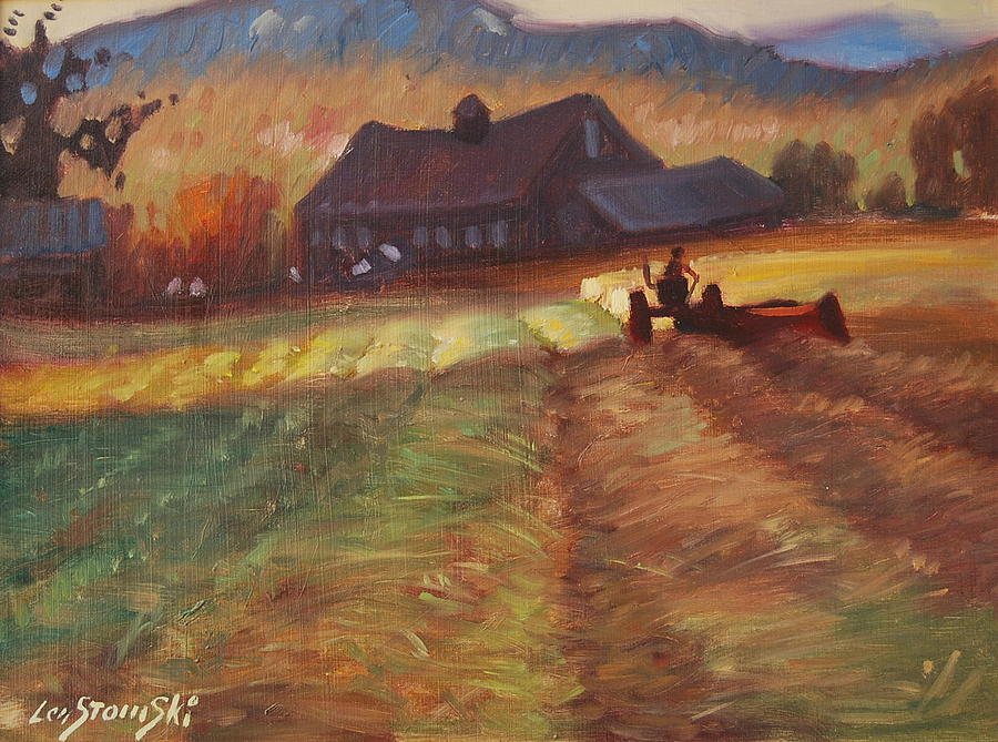 Mowing Painting by Len Stomski
