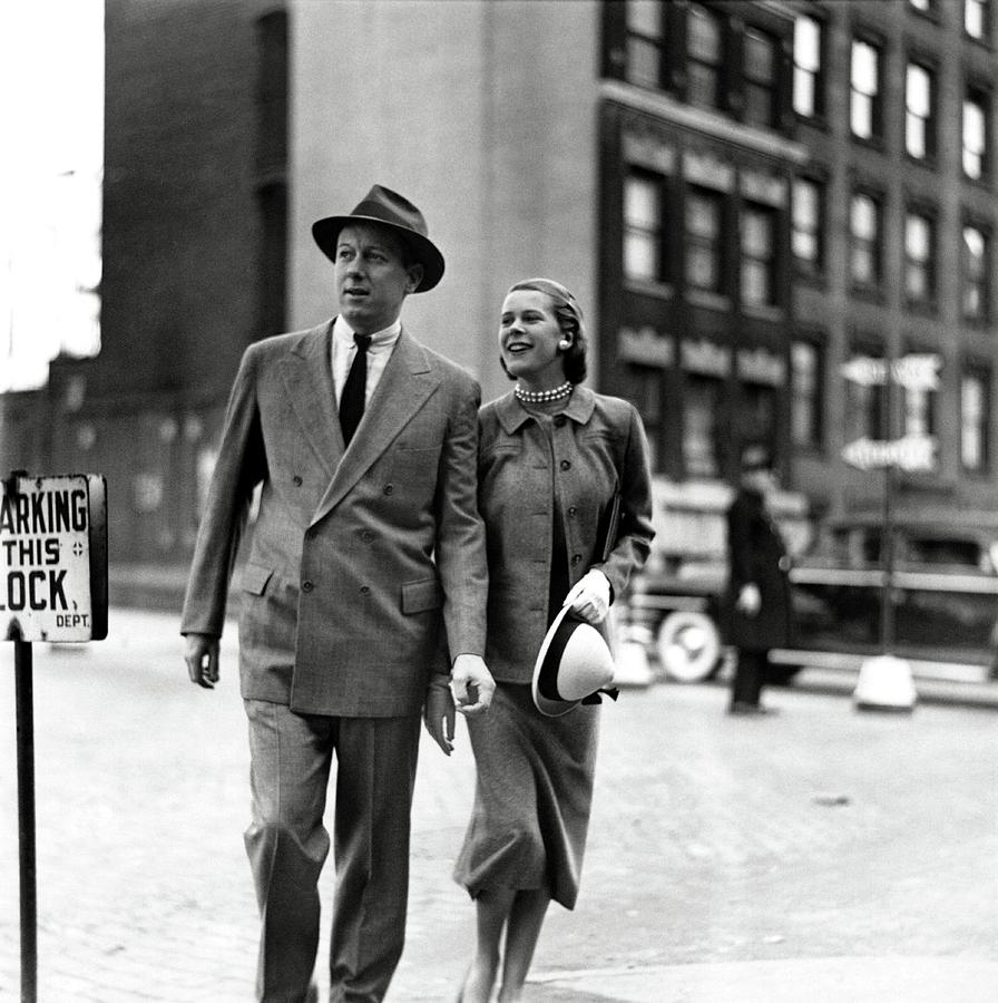Mr. And Mrs. Francis C. Thayer II On A Street Photograph by Frances McLaughlin-Gill