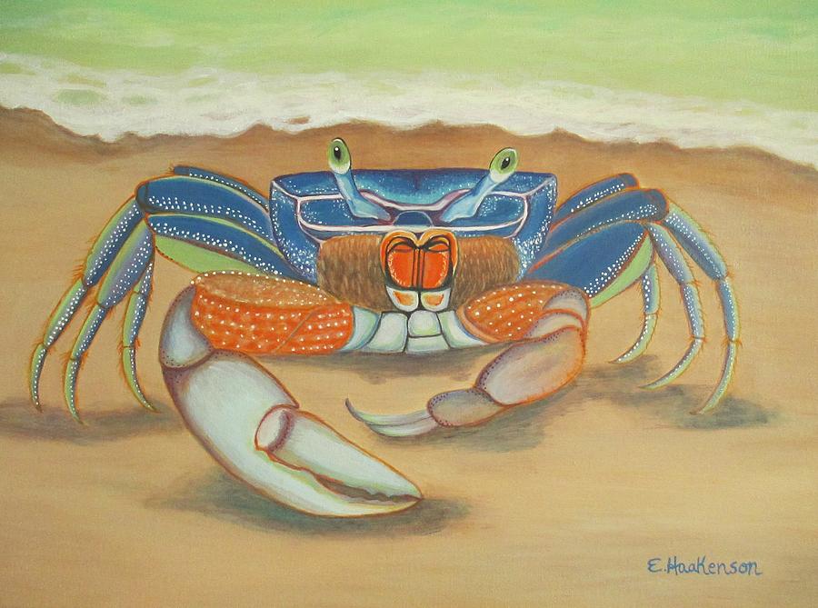 Crabs Painting - Mr. Blue Crab by Elaine Haakenson