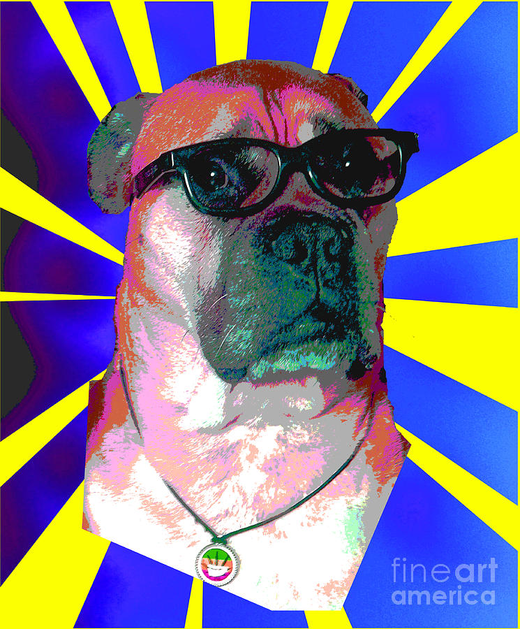 Dog Digital Art - Mr Fielding makes a mockery of art by Barry Lamont