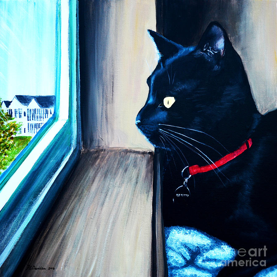 Cat Painting - Mr Kitty by Pat Davidson