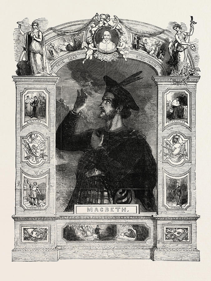 Vintage Drawing - Mr. Macready As Macbeth On The Night Of His Farewell by English School