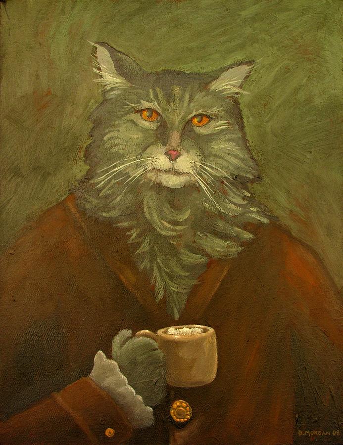 Mr. Mewington with Cappuccino Painting by Don Morgan