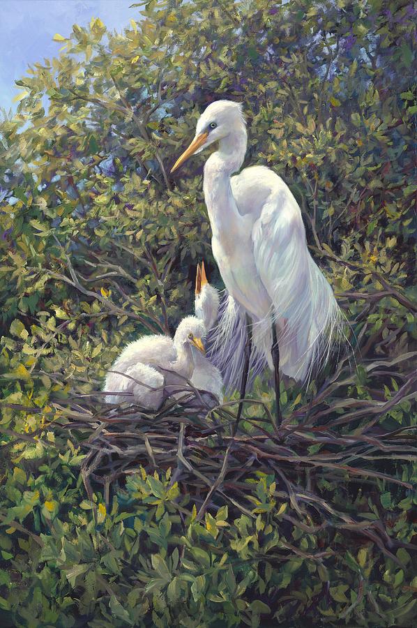 Wildlife Painting - Mr Mom by Laurie Snow Hein