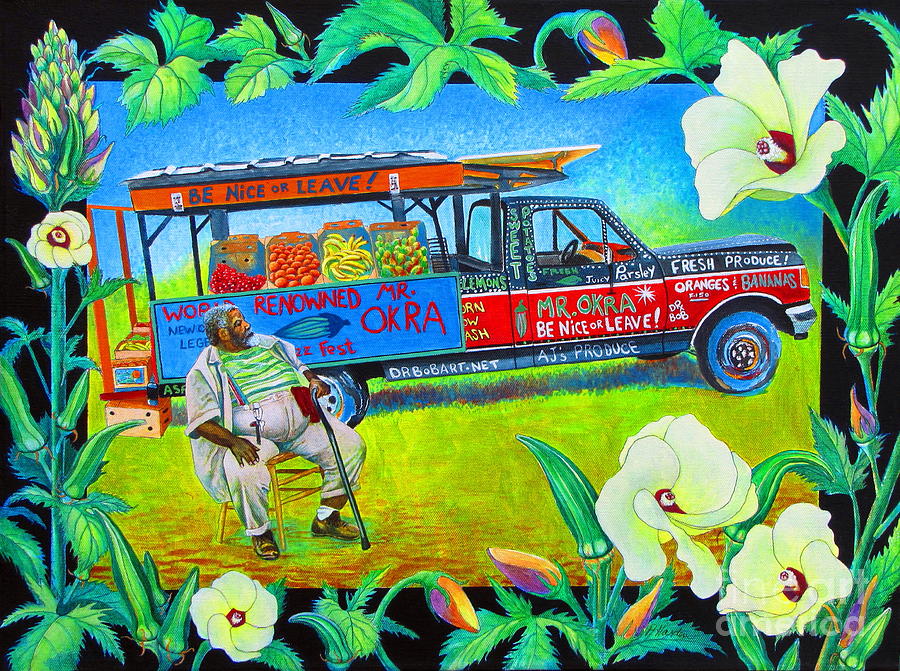New Orleans Painting - Mr Okra by Pamela Iris Harden