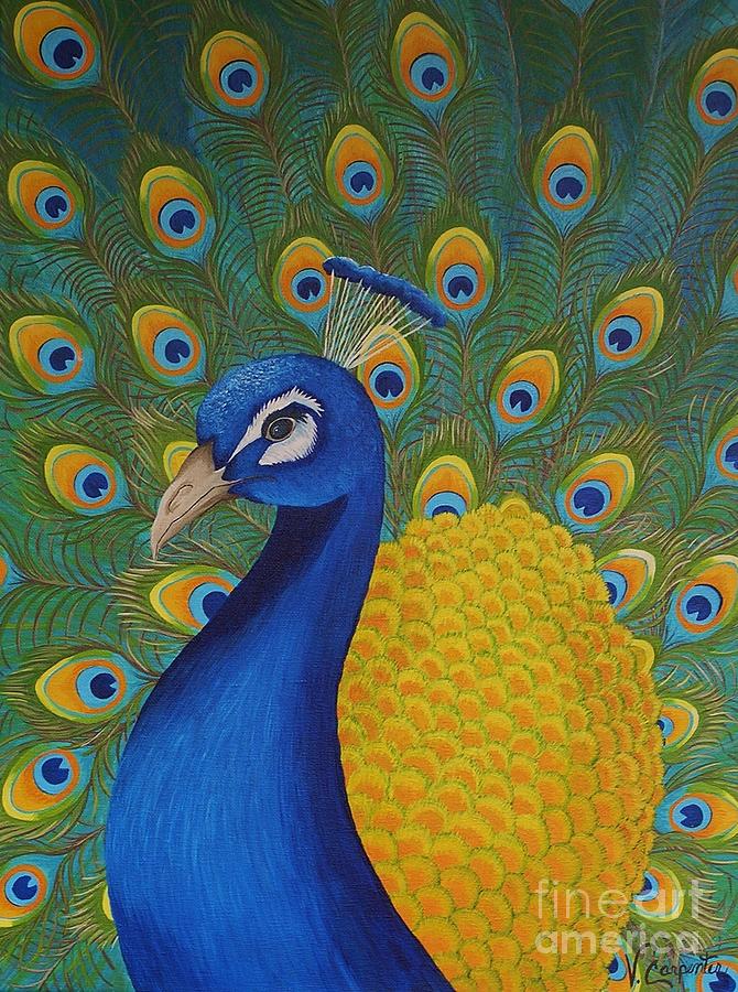 Mr Peacock Painting by Valerie Carpenter