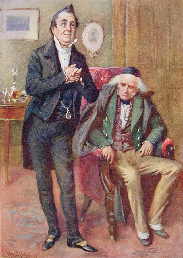 Charles Dickens Photograph - Mr Pecksniff And Old Martin Chuzzlewit, Illustration For Character Sketches From Dickens Compiled by Harold Copping