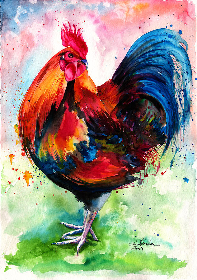 Mr. Rooster Painting by Isabel Salvador