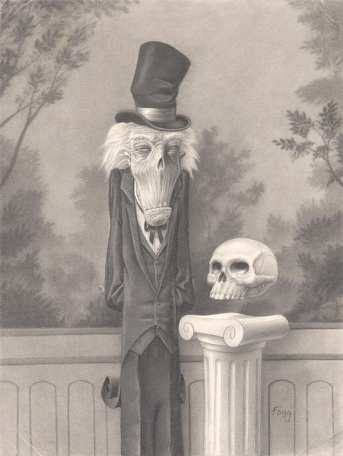 Halloween Drawing - Mr. Skuggins by Richard Moore
