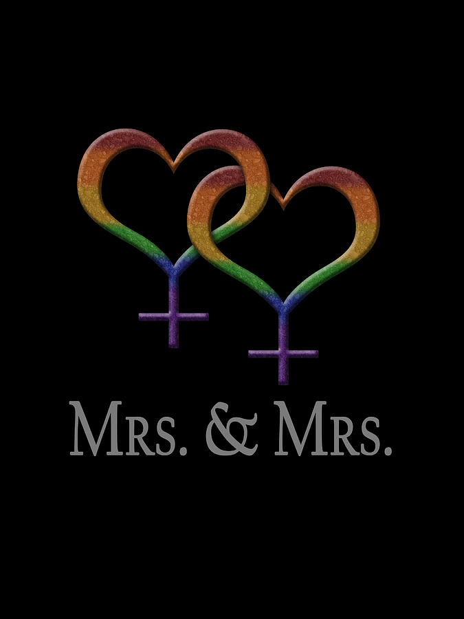 Lesbian Digital Art - Mrs. and Mrs. Lesbian Pride  #1 by Tavia Starfire