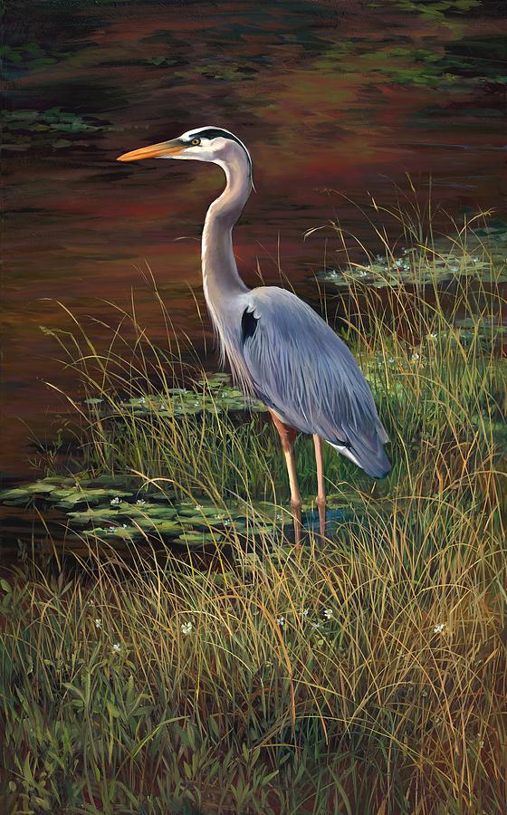 Wildlife Painting - Mrs Blue Heron by Laurie Snow Hein
