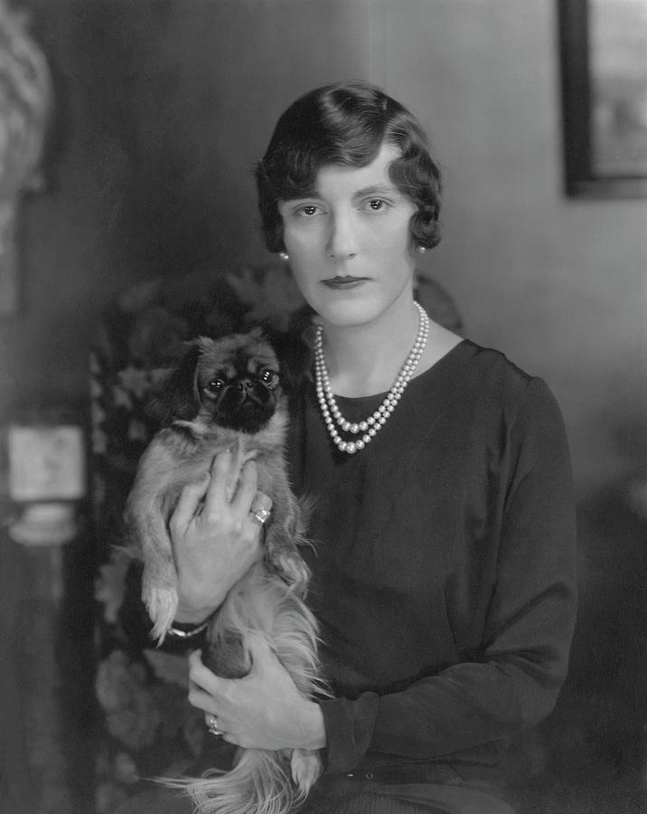 Mrs. Gordon Douglas With Her Pet Dog Photograph by Edward Steichen