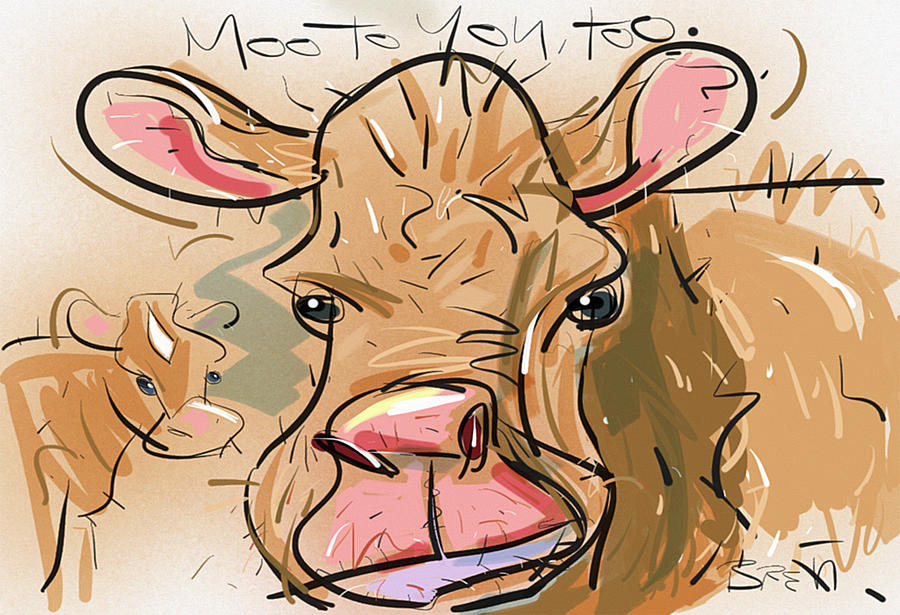 grumpy cow cartoon