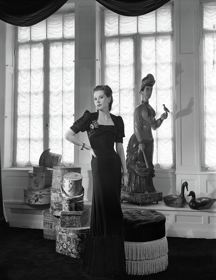 Mrs. John C. Wilson Wearing A Dinner Dress Photograph by Horst P. Horst