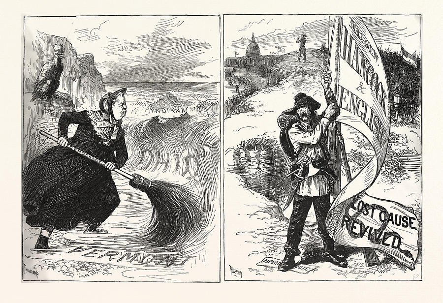 Mrs. Drawing - Mrs. Partington Struggling With The Republican Tide by American School Mrs. Drawing - Mrs. Partington Struggling With The Republican Tide by American School
